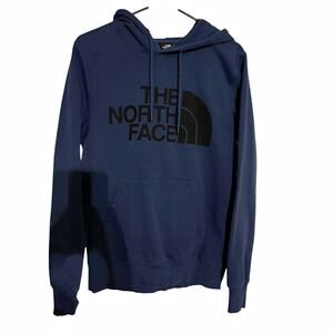 The North Face Hoodie Men Small Blue Logo Sweatshirt